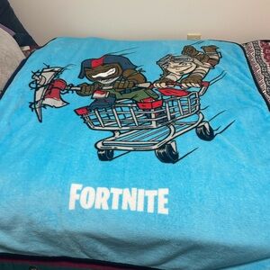 Fortnite Blue Blanket with Characters